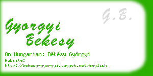 gyorgyi bekesy business card