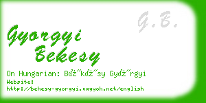 gyorgyi bekesy business card